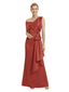 Chicsew Elegant One Shoulder Sheath Satin Mother of The Bride Dress With Ruffles
