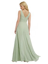 Elegant Deep V-Neck A-line Chiffon Long Bridesmaid Dresses