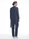 ChicSew Elegant Chiffon Mother Of The Bride Pant Suits Three Piece Classy Outfits With Long Jacket