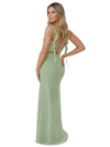 Sexy Ruffle Straps A-line Side Slit Chiffon Floor-Length Bridesmaid Dresses