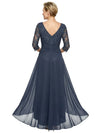 Beautiful Lace V-Neck High-Low Mother Of The Bride Dress With Sleeves