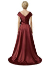 Elegant High Low Cap Sleeves Ruched A-Line Mother Of The Bride Dresses