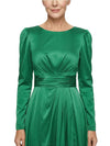 Modest Long Sleeves Scoop Neckline Satin Mother Of The Bride Gown