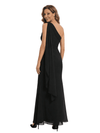 Elegant One Shoulder Chiffon Mother Of The Groom Dress Sheath Maxi Gown