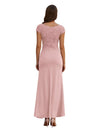 Elegant V-Neck Cap Sleeves Chiffon Mermaid Long Mother of The Bride Dresses