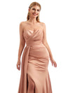 Sexy Mermaid Side Split Long Bridesmaid Dresses In Satin Sweetheart