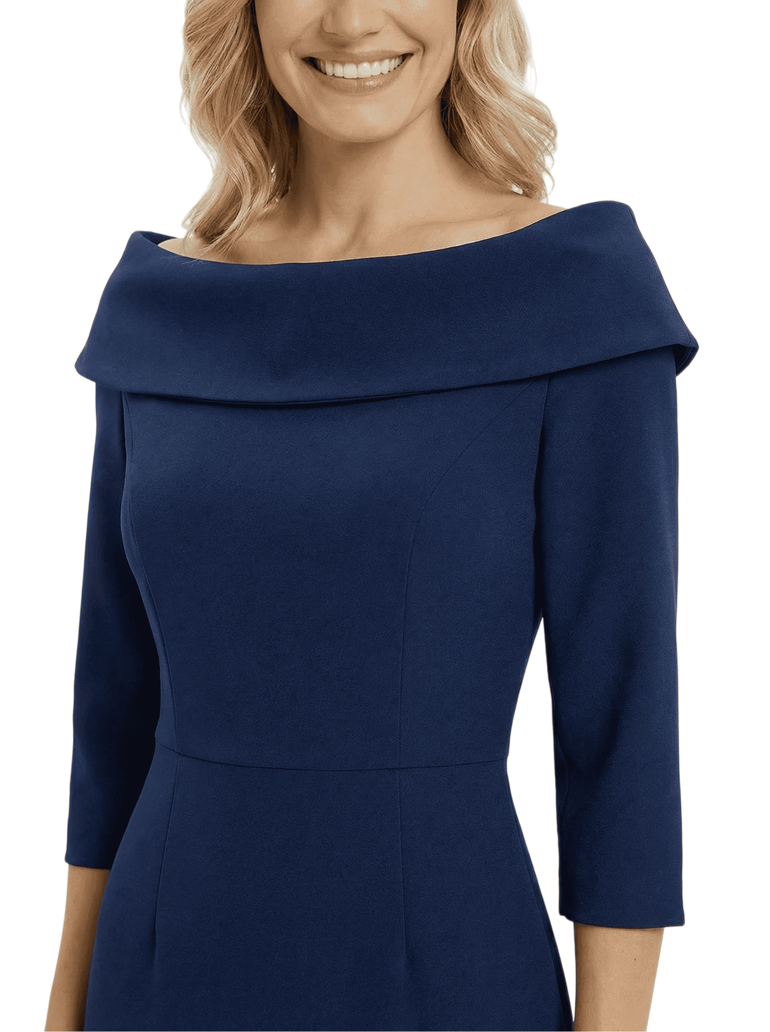 Chicsew Elegant 3/4 Sleeves Sheath Slit Knee-Length Mother Of The Bride Dress