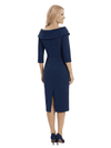 Chicsew Elegant 3/4 Sleeves Sheath Slit Knee-Length Mother Of The Bride Dress