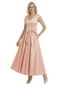 Pretty V-Neck Satin Bow Detail  A-Line Mother Of The Groom Dress With Pocket