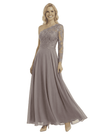 Chicsew Stunning One Shoulder Lace Sleeve A-Line Chiffon Mother Of The Bride Gowns