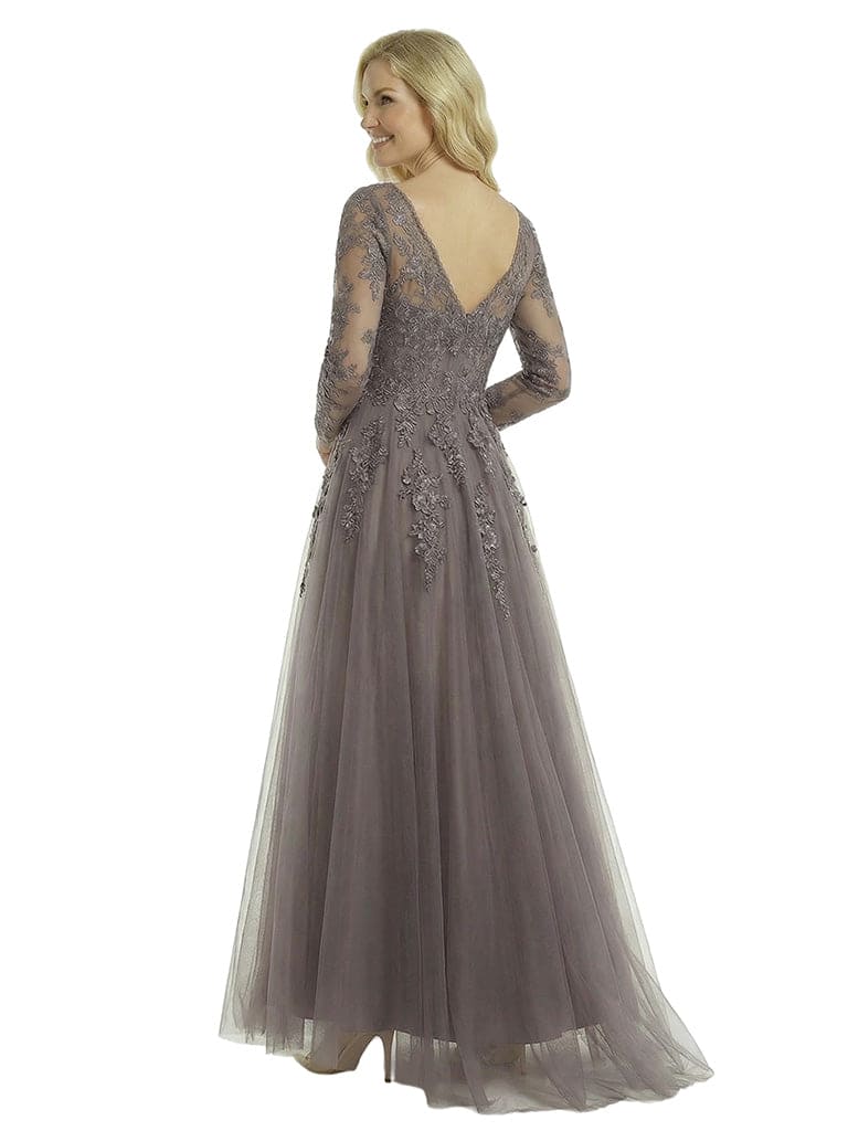 Fancy V-Neck A-Line Long Sleeves Lace Mother Of The Bride Dress