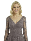 Fancy V-Neck A-Line Long Sleeves Lace Mother Of The Bride Dress