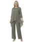 Elegant Chiffon Long Sleeves Asymmetric Beaded Wedding Pantsuits For Mother Of The Bride