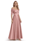 Elegant Off Shoulder Sleeveless A-Line Floor-Length Mother Of The Bride Dress