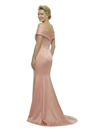 Elegant Off Shoulder Sleeveless Ruched Floor-Length Mother Of The Bride Dress