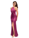 Sexy Halter Soft Satin Mermaid Side Slit Long Bridesmaid Dresses Online