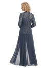 Chicsew Chiffon Mother Of The Bride Three Piece Pantsuit Lace Formal Wedding Mother Of Bride Pantsuits