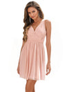 V-Neck A-line Chiffon Mini Length Bridesmaid Dresses