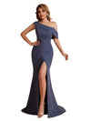 Elegant Chiffon Off The Shoulder Asymmetric Mermaid Mother of the Brides Dresses UK