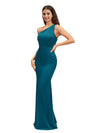 Sexy Mermaid One Shoulder Soft Satin Floor-Length Beauty Bridesmaid Dresses