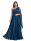 Elegant One Shoulder Sleeveless A-Line Chiffon Mother Of The Bride Dress With Bow Knot
