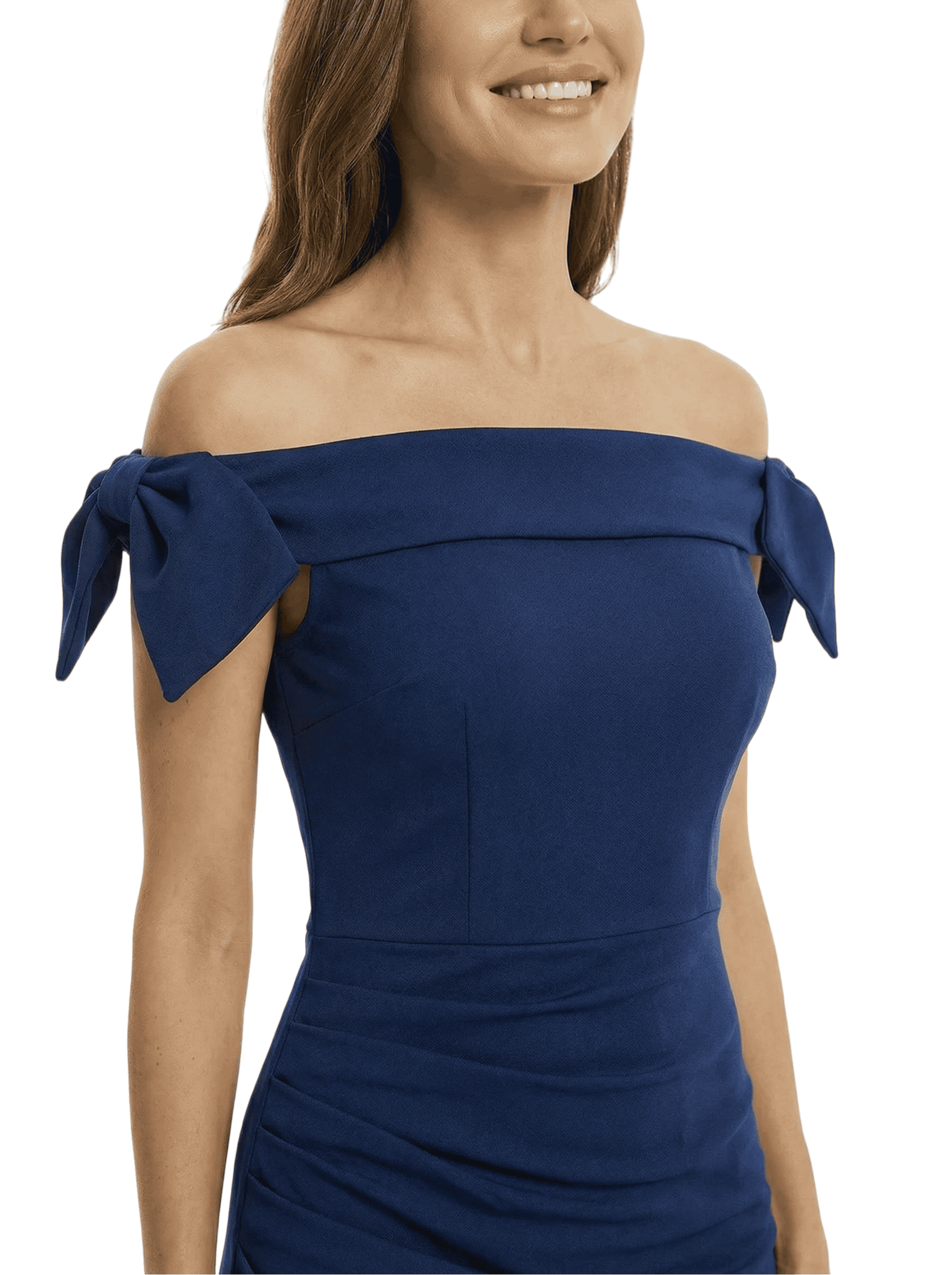 Chicsew Elegant Off Shoulder Sleeveless Mermaid Mother of The Groom Dress With Bow Knots
