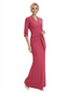 Chicsew Fancy Crepe V-neck Ruched Sheath Gown Half Sleeves Mother Of The Groom Dress