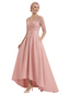 Chicsew Stylish V-Neck 3/4 Sleeves High-Low Satin A-line Mother of The Bride Dresses