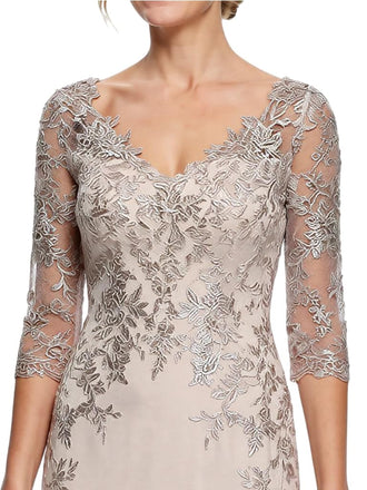 Chicsew Stunning Lace 3/4 Sleeve Mermaid Chiffon Mother of The Bride Gown