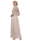 Chicsew Mother of The Bride Gown V-Neck Half Sleeve Lace Chiffon Trumpet Maxi Dress Unique Sophisticated