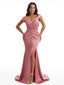 Sexy Off The Shoulder Mermaid Side Slit Soft Satin Unique Long Bridesmaid Dresses Online
