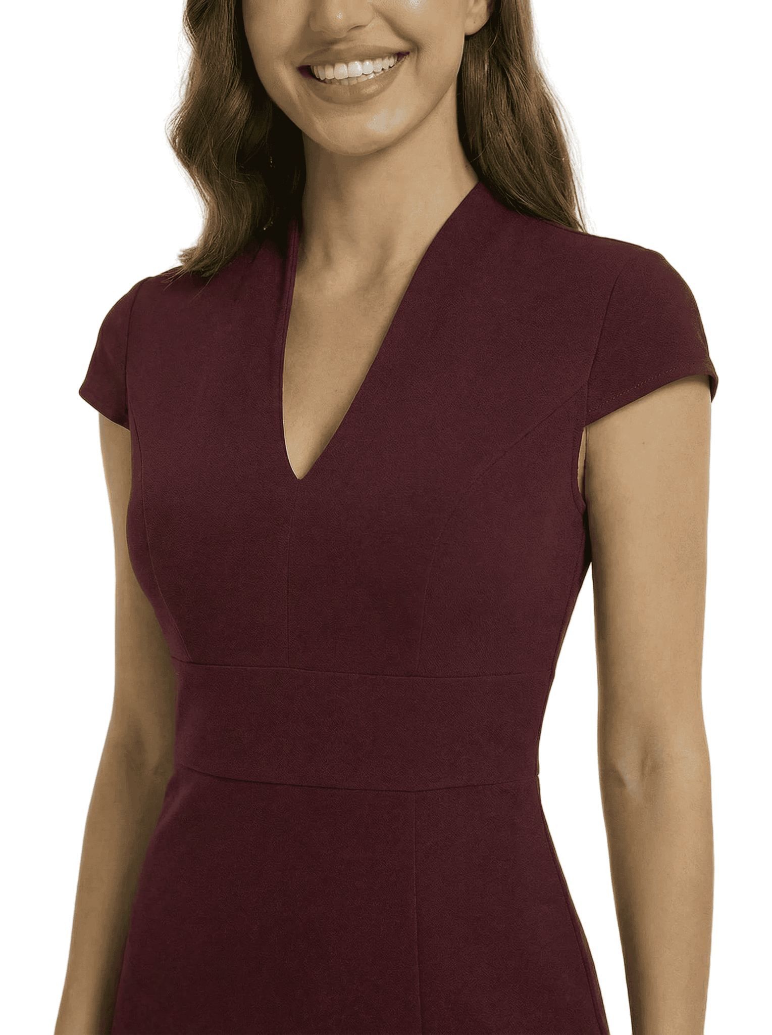 Chicsew Pretty Crepe Cap Sleeves V-Neck Side Slit Mermaid Gown Formal Mother Of The Groom Dresses