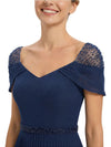 Chicsew Elegant V-Neck Cap Sleeve A-Line Chiffon Mother of The Bride Dress With Beaded Details