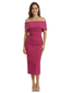 Chicsew Fancy Crepe Off The Shoulder Sheath Ruched Midi Mother Of The Groom Dresses