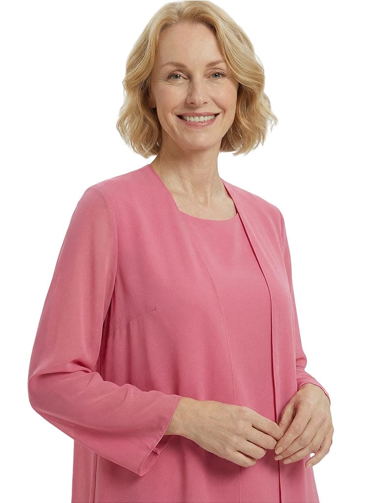 Fancy Scoop Neck 3-Piece Mother Of The Bride Pansuit With Long Chiffon Jacket