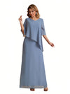 Elegant A-line Chiffon V-neck Mother of the Brides Dresses and Jacket