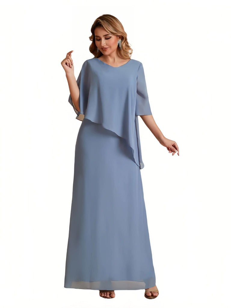 Elegant A-line Chiffon V-neck Mother of the Brides Dresses and Jacket
