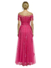 Chicsew Exquisite Off the Shoulder A-Line Chiffon Mother Of The Groom Dress With Lace Appliques