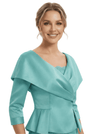 Chicsew Fancy 3/4 Sleeves Lace Mermaid Mother Of The Bride Dress With Satin Jacket