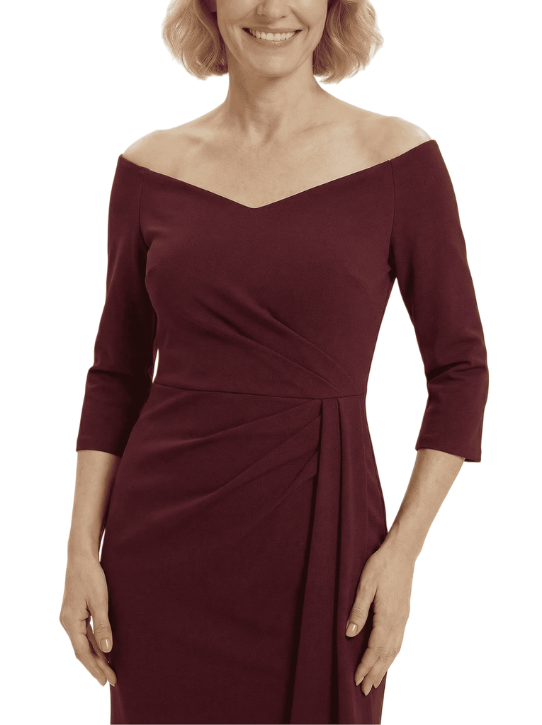 Sexy Crepe V-Neck Half Sleeves Mother Of The Groom Dress Mermaid Fishtail Evening Gown