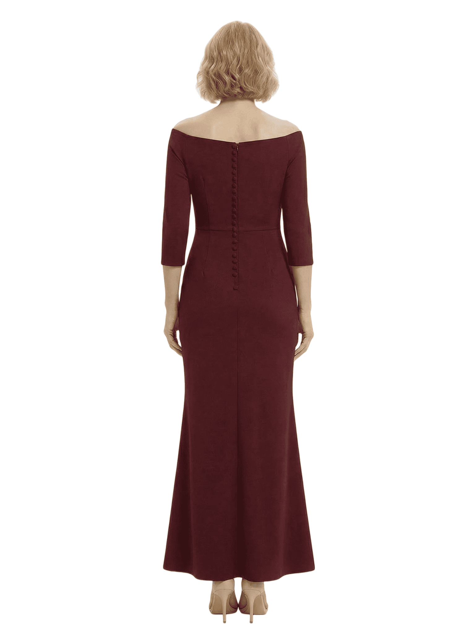 Sexy Crepe V-Neck Half Sleeves Mother Of The Groom Dress Mermaid Fishtail Evening Gown