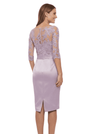 Chic Knee-Length Sheath Illusion Lace Half Sleeves Mother Of The Bride Gown With Button