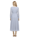 Chicsew Modern V-Neck Tea-Length Long Sleeves Ruched A-Line Chiffon Mother Of The Bride Dresses