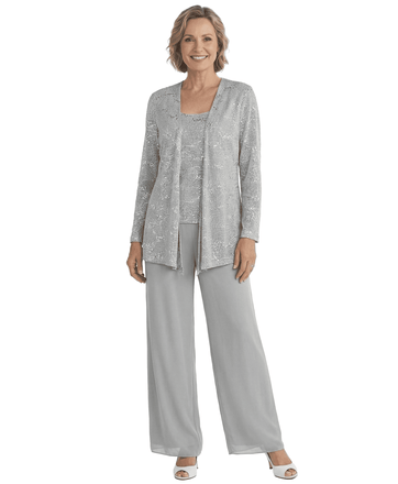 ChicSew Elegant Mother Of The Groom Pant Suits With Sequin Lace Jacket Modern Evening Set