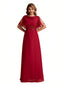 Elegant A-Line Chiffon Half Sleeves Cowl Neck Mother of the Brides Dresses Online UK