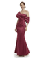 Chicsew Elegant Asymmetrical Straps Ruched Satin Mermaid Formal Mother Of The Groom Maxi Dresses