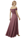 Chicsew Off The Shoulder Ruched Satin Mother Of The Bride Dress A-Line Gown With Side Slit