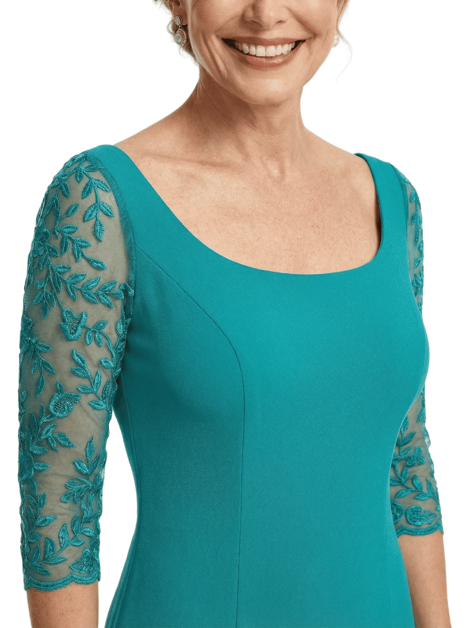 Chicsew Beautiful Lace Half Sleeves Mother Of The Groom Dress Mermaid Wedding Gown