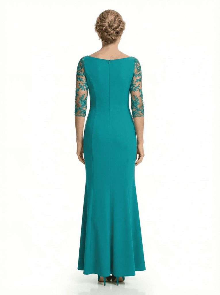 Chicsew Beautiful Lace Half Sleeves Mother Of The Groom Dress Mermaid Wedding Gown