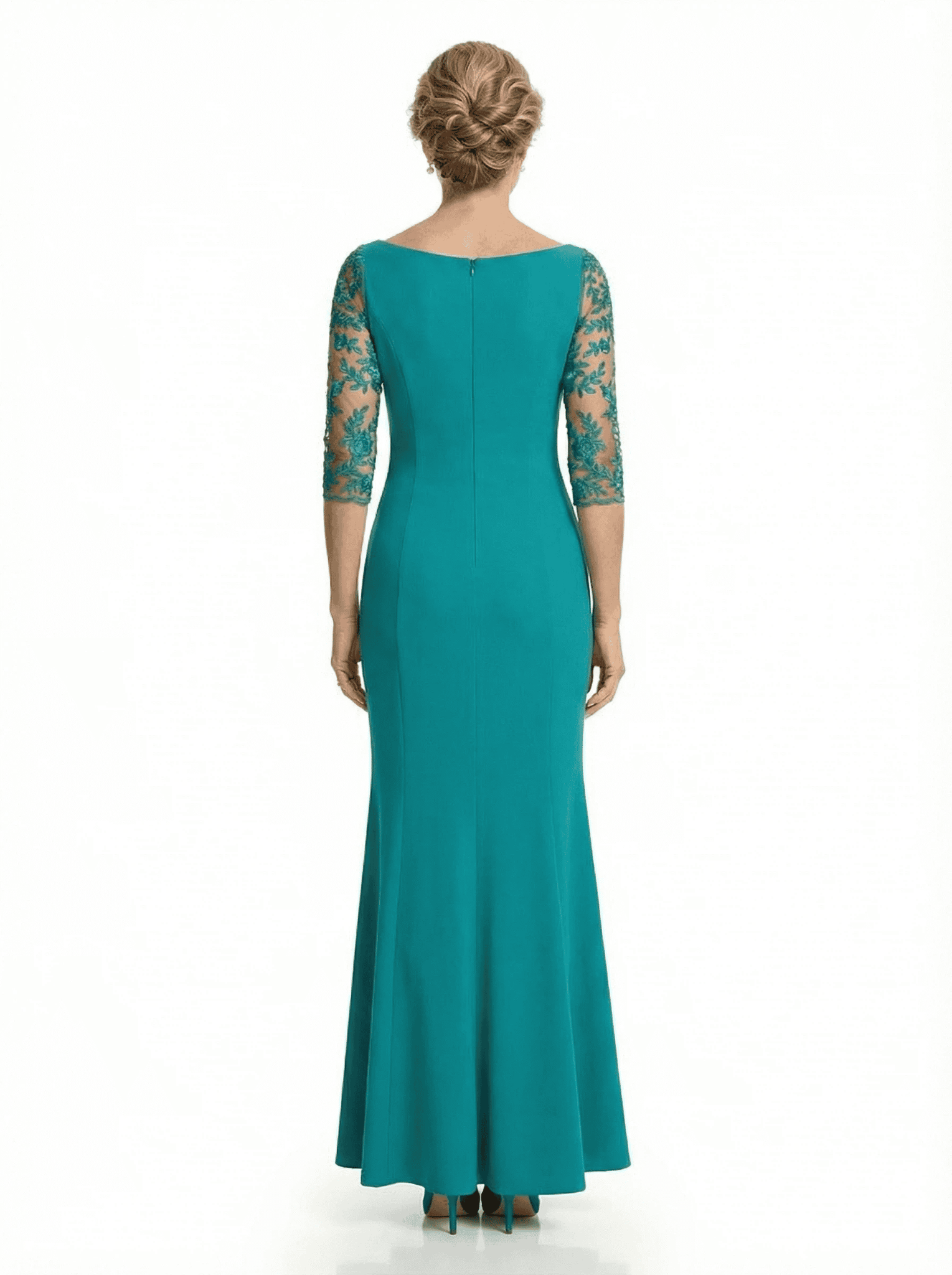 Chicsew Beautiful Lace Half Sleeves Mother Of The Groom Dress Mermaid Wedding Gown